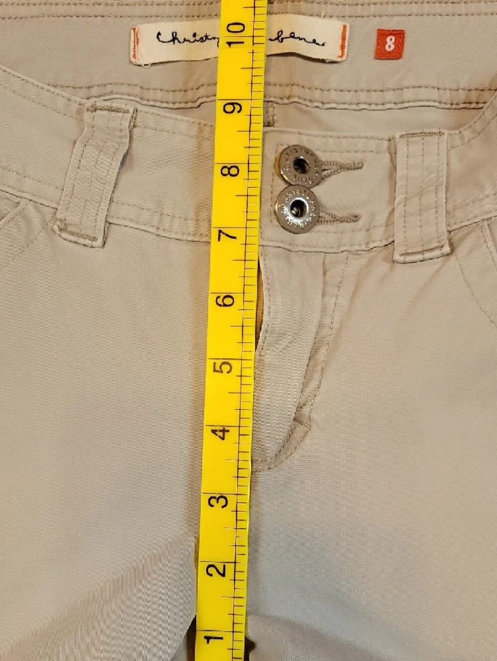 Christopher Blue Capri Double-Button Capri Cargo Cotton Stretch Pants Size 8